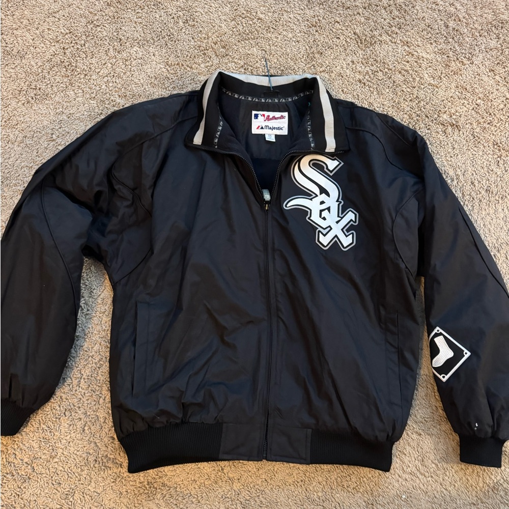 Majestic Black and White Sox Bomber Jacket
